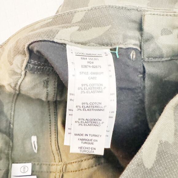 Good American Good Waist Camoflauge Army Print Pants Size 2 - Picture 3 of 7